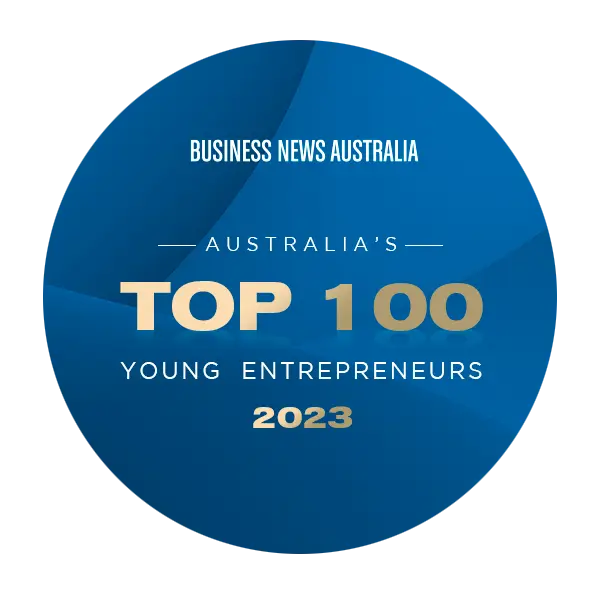 Top 100 Young Entrepreneurs badge, 2025